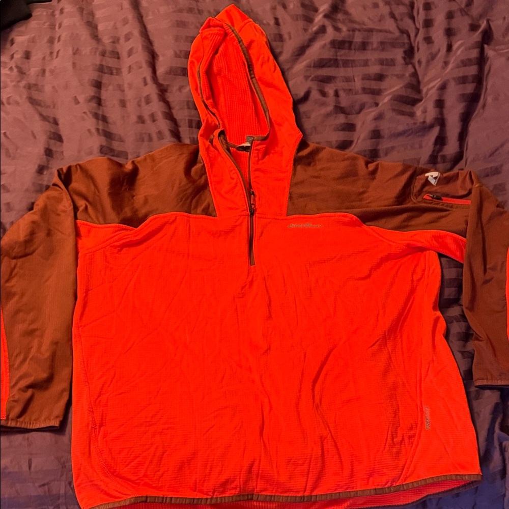 XXL Eddie Bauer Red and Brown Hooded Jacket